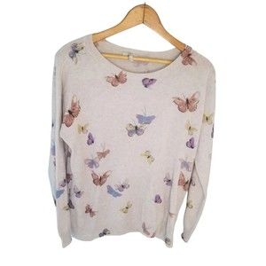 Joie Sweaters Joie Womens Size Medium Gray Eloisa Butterfly